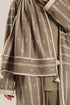 Embroidered striped shawl with tassels